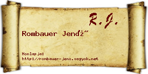 Rombauer Jenő névjegykártya